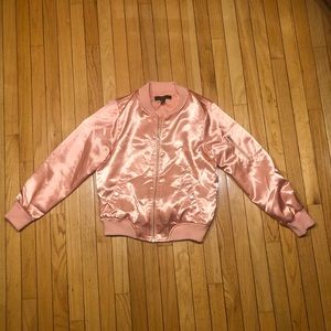 Shiny Pink Bomber Jacket